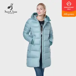 SnowClassic Новый 2018 куртка женская camperas mujer abrigo invierno пальто женщин парка Icepeak толстые деталь украшения Европейский дизайн