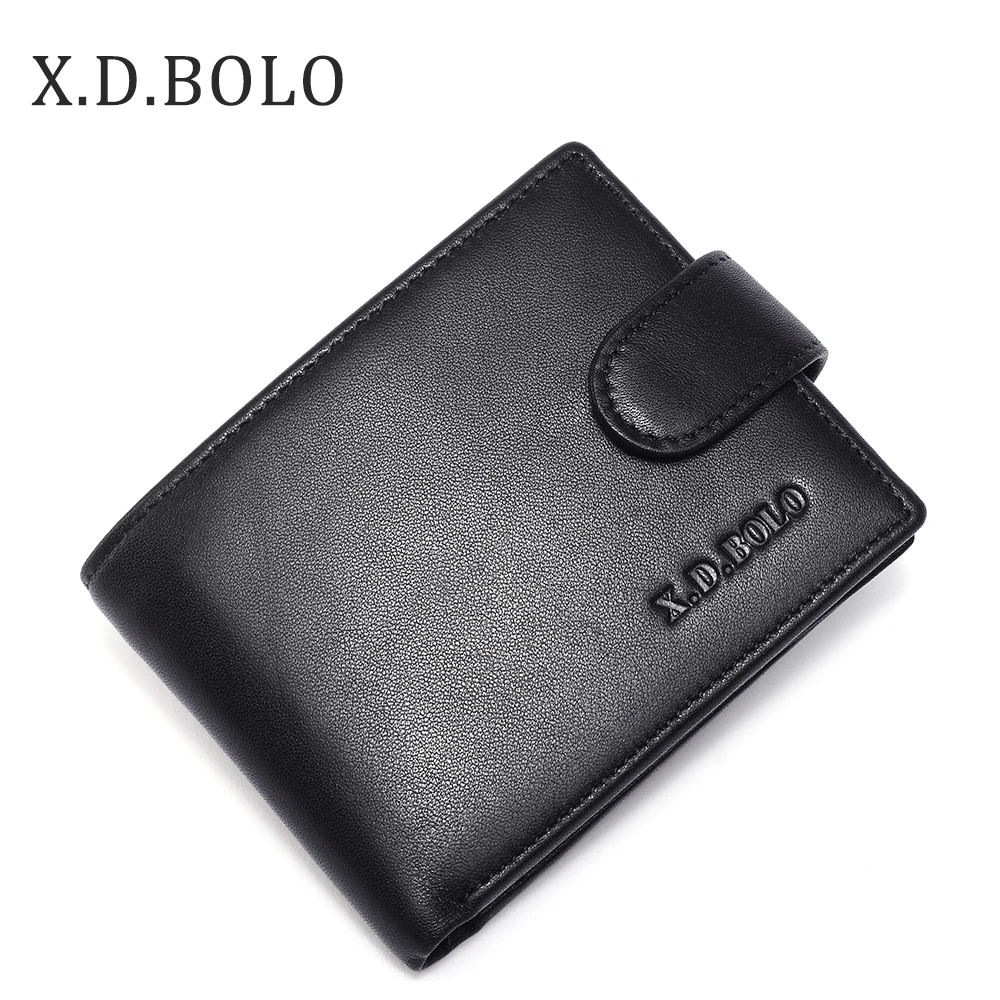 

X.D.BOLO 2018 Brand Genuine Leather Wallet Mens Coin Holders Luxury Male Cowhide Purse Men Leather Wallets for Money and Cards