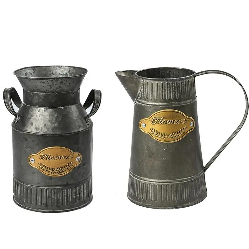 

AUGKUN 1PC Retro Iron Flower Pot Holder Flower Vase Flowerpot Bonsai Bucket Wedding Decoration Garden Tool Drop shipping