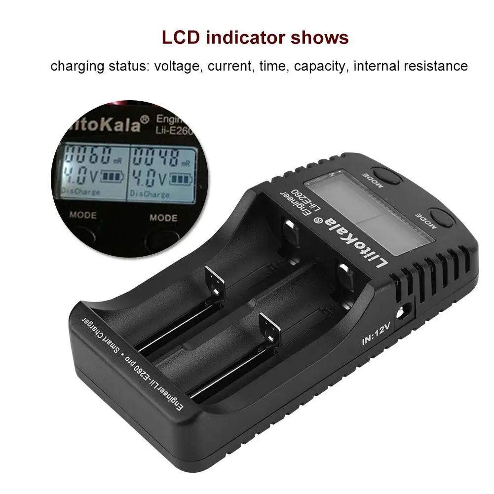 

Liitokala Lii-260 LCD Battery Charger for 18650 / 26650 Battery Back High Quality