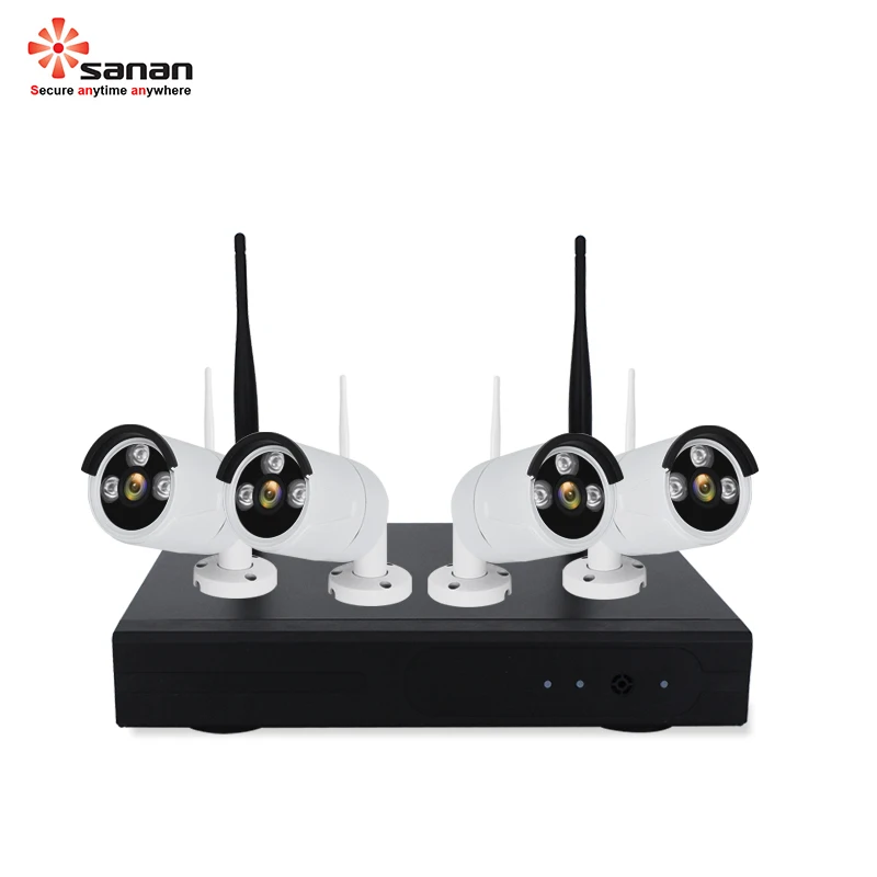 

SANAN Wireless Security Camera System 1080P 4PCS Wifi NVR Kit Waterproof Outdoor Wireless CCTV IP Camera Set Night Vision