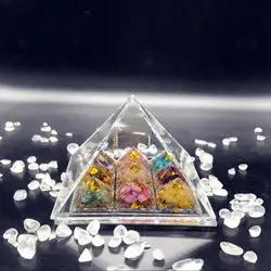 Orgonite пирамидки 9 видов натурального кристалла чакра смешивания камень, который изменяет магнитное поле жизни успокаивает душу