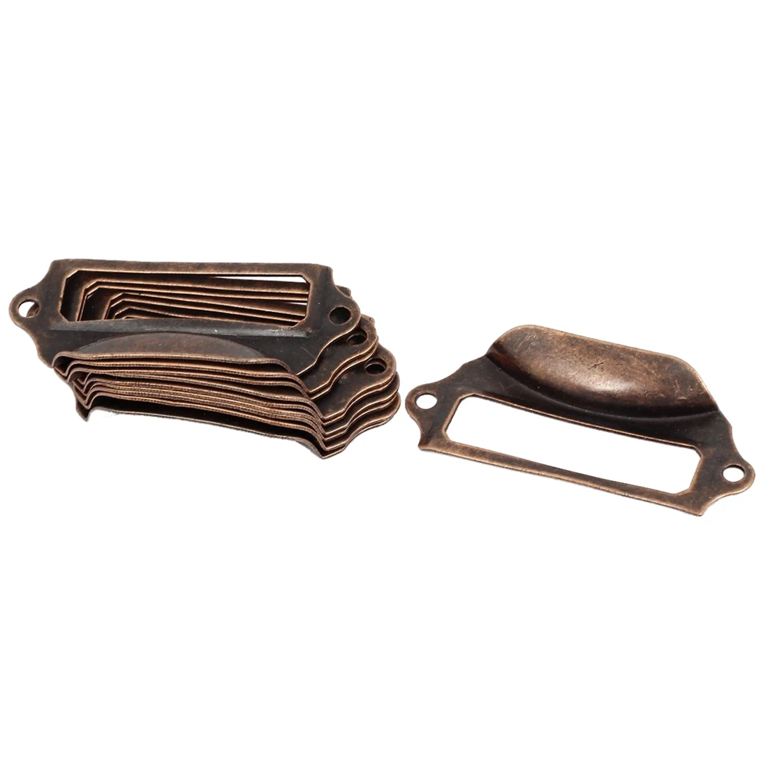 

Retro Style Library File Drawer Tag Label Holder Pull Handle 10pcs