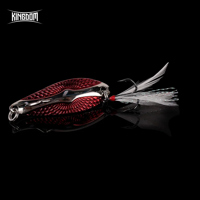 

Kingdom 2019 New Spinner Spoon Metal Fishing Lures Hard Baits Full Aqueous Layer Metal Material With Feather Hook Fishing Tackle