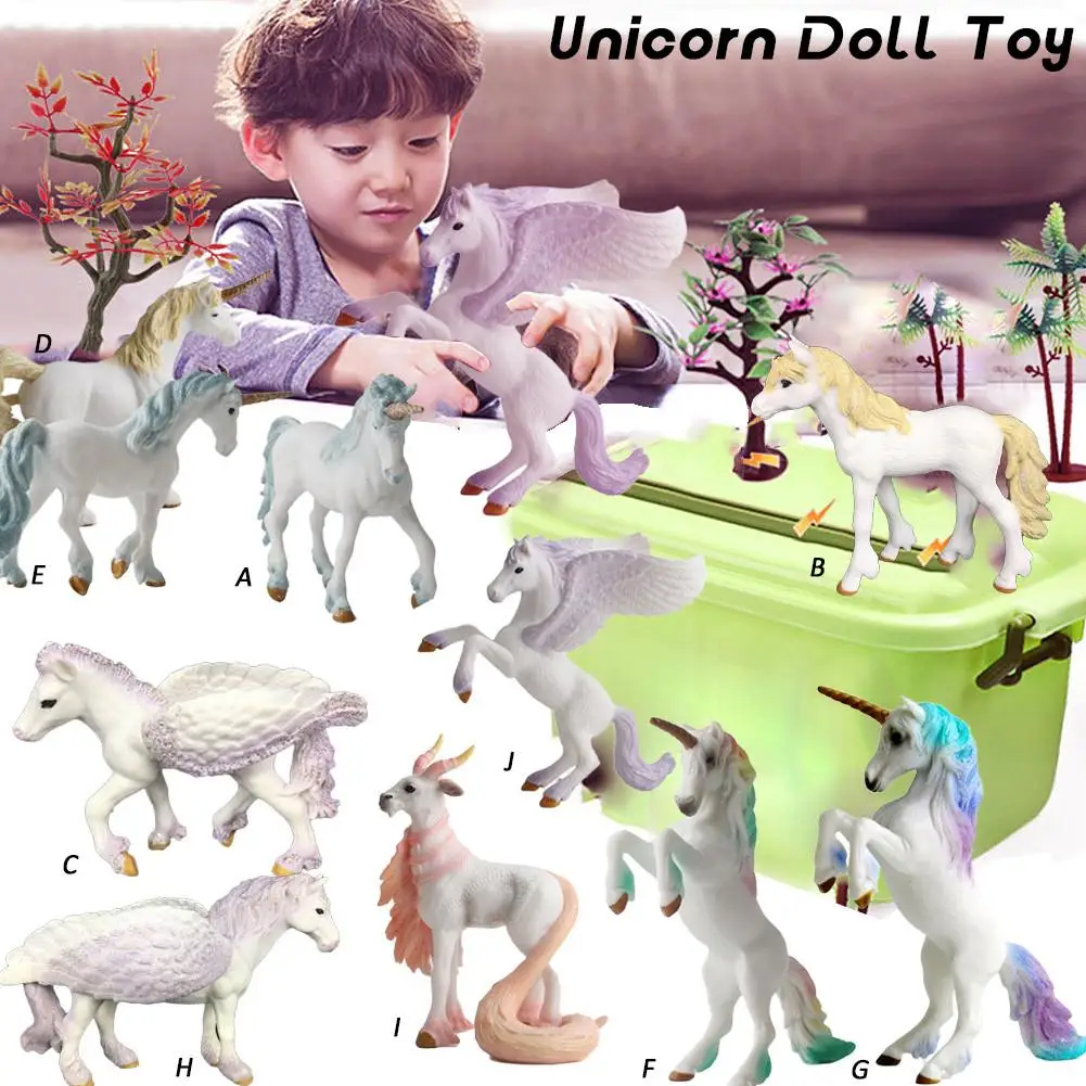 

Unicorn Doll Toy Simulation Mini Animal Model Unicorn Flying Horse Figure Model Wild Figures Kids Educational Toys Figurine