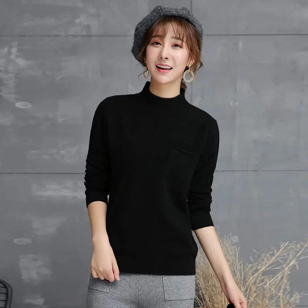 Новинка корейский стиль шерстяной вязаный свитер джемпер для женщин весна-осень