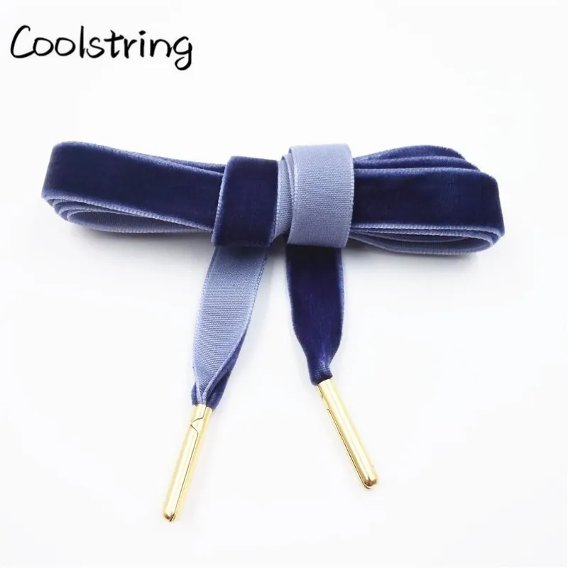 Coolstring New Flat Single Side Velvet Shoelaces Fantastic Nylon Shoe Laces With Metal Tips Sneaker Sport Bootlaces Shoestring