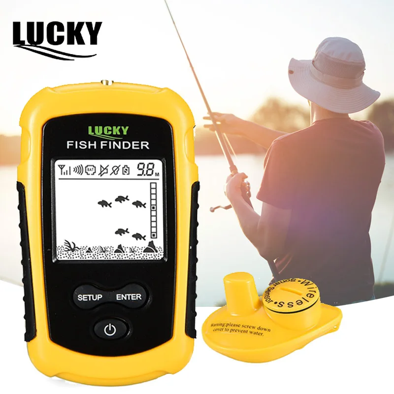 محظوظ صياد السمك لقارب الصيد الصيد أسلم Fishfinder السونار السونار اللاسلكية الاستشعار سونار FFW1108-1 و FF1108-1