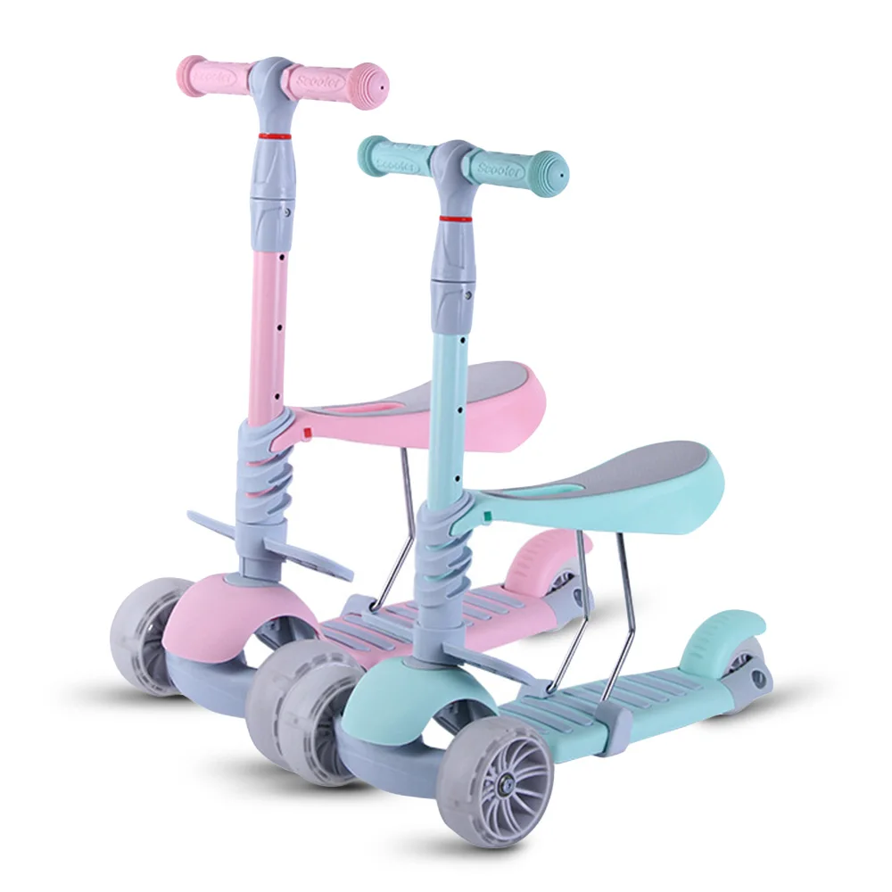 3-1 Kick Scooter Ride-on Walker Removable Seat-Flashing Wheel Ideally xmas Gift 