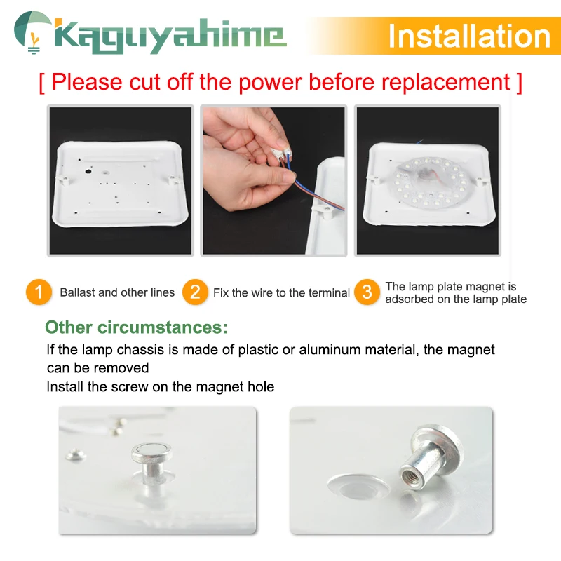 Kaguyahime магнит светодиодное освещение Панель для потолка 220V 12W 18W 24W привело