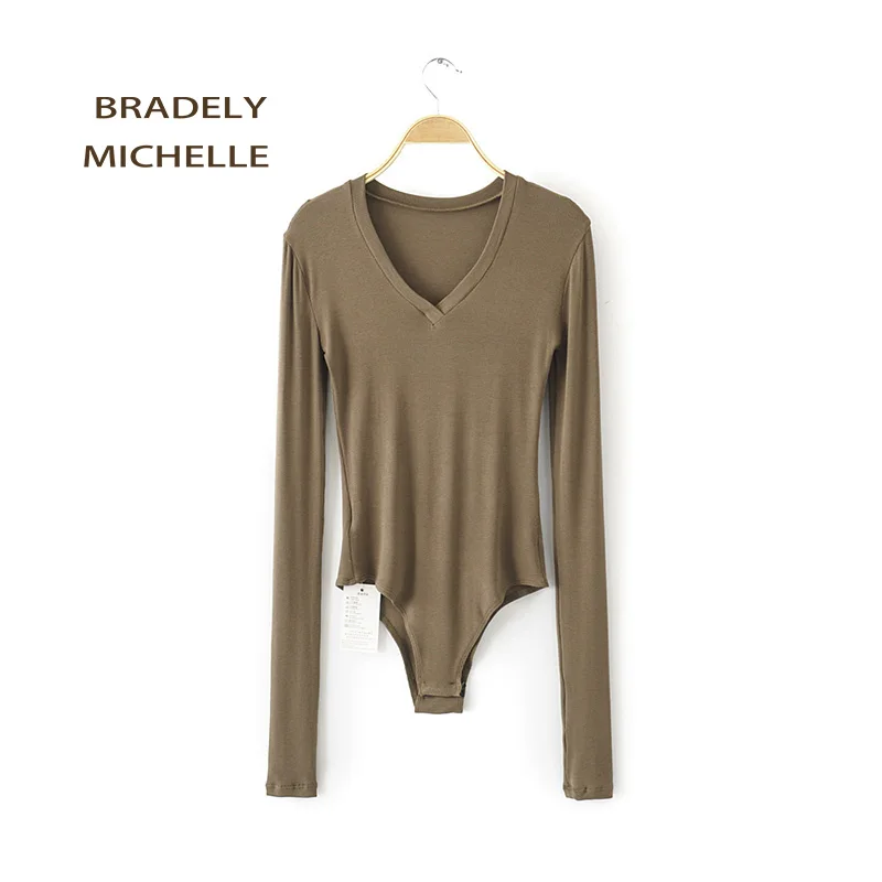 BRADELY MICHELLE 2019 весенне осенний сексуальный женский тонкий длинный рукав v образные
