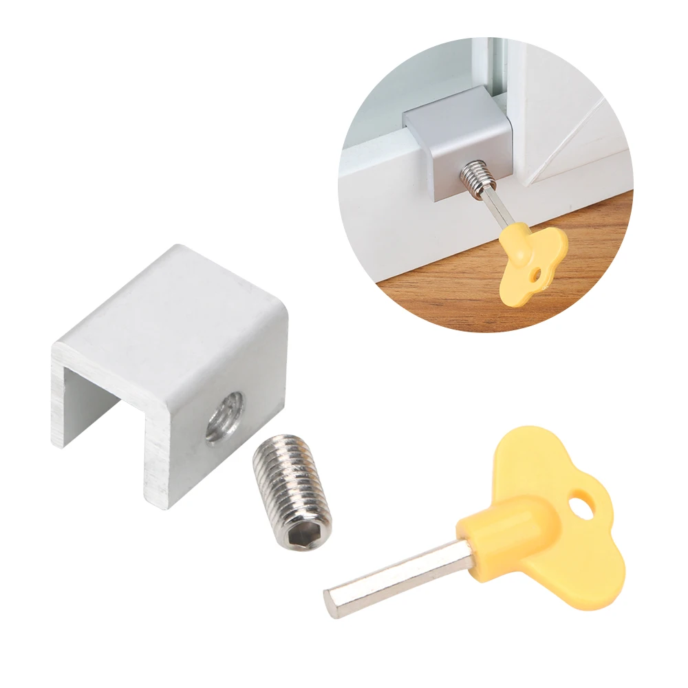 

Door Window Lock Aluminum Restrictor Window Cable Limit For Children Security Safety Key Lock Home Improvement