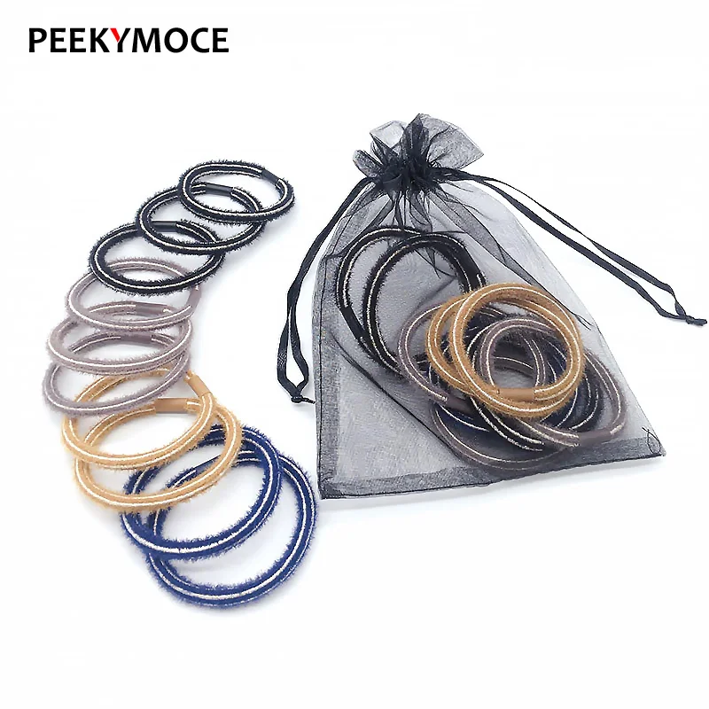 

8pcs Hair Scrunchies Cute Plush velvet Striped Rubber Bands Sweet Girls Ring Women Tie Gum Ponytail Holder Accessories Headwear