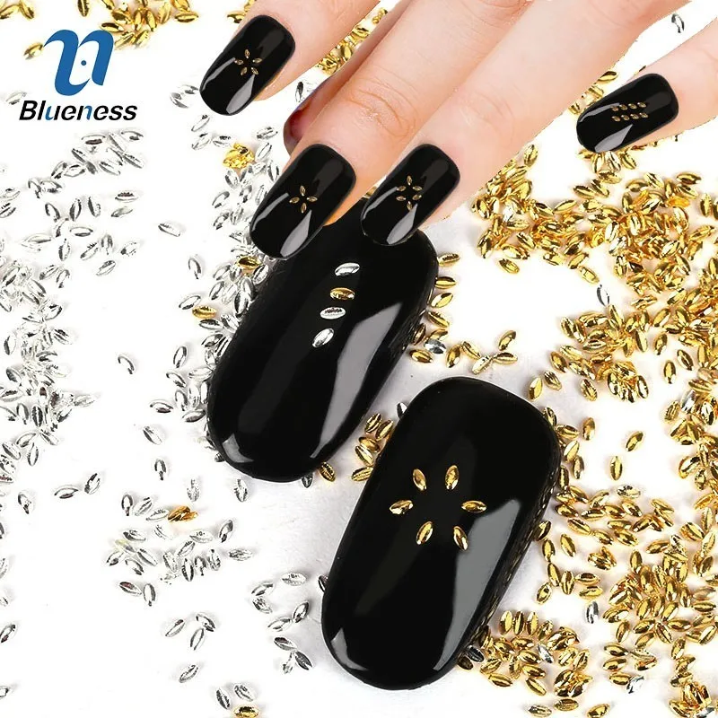 Blueness DIY Золото Серебро маркиза Дизайн ногтей украшения амулеты блеск 3D конский