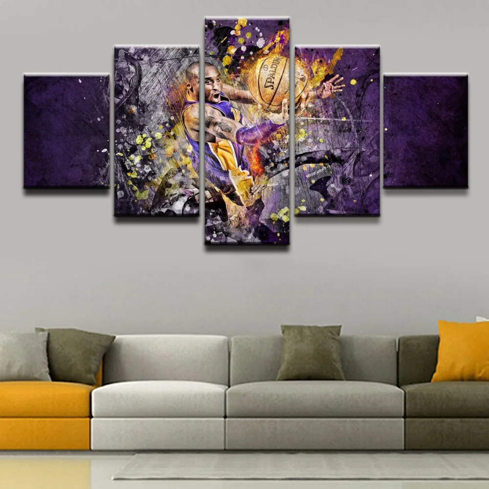 

Canvas Poster HD Prints Room Wall Art Framework 5 Pieces Basketball Sport Player Paintings Home Decor Abstract Modular Pictures