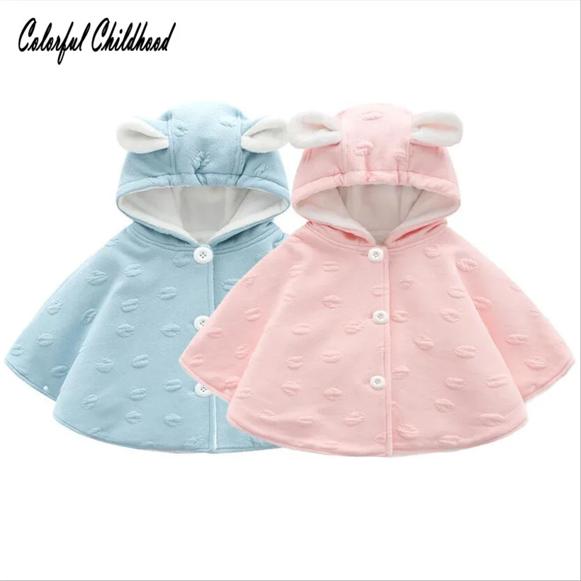 Baby Winter Coat Sweet Bunny Ear Shape Hooded Solid Cape Cloak Wear Coat Toddler Kid Infantile Warm Thicken Velvet Outer Wear Baby Winter Coat Sweet Bunny Ear Shape Hooded Solid Cape Cloak Wear Coat Toddler Kid Infantile Warm Thicken Velvet Outer Wear