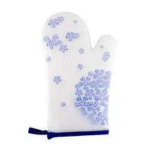 Горячие силиконовые плюс хлопковые перчатки утолщение изоляции двойной рукавицы высокой температуры печи с нескользящей водонепроницаемый синий и Wh