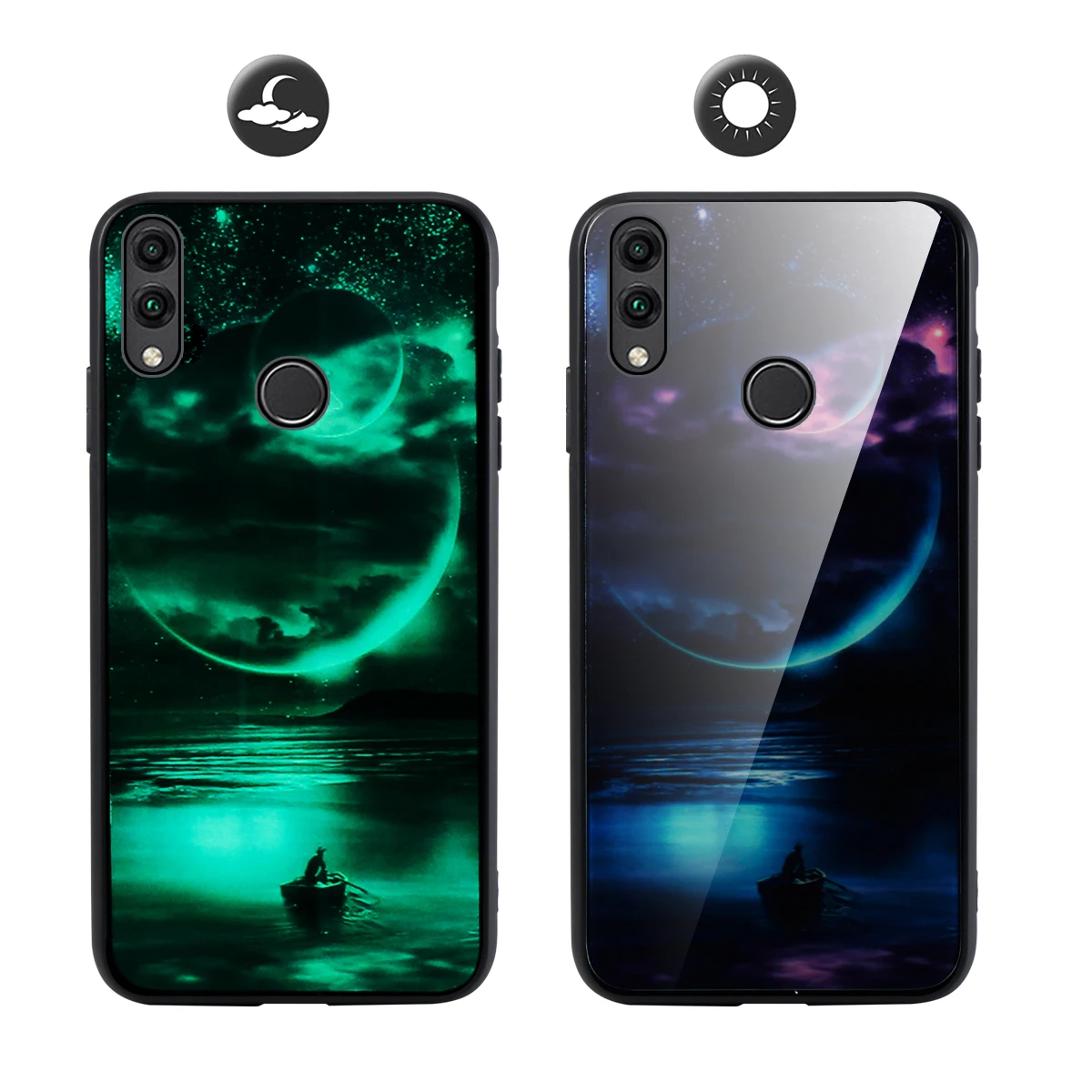 

For Huawei Honor 8X 8C 8X Max Case Soft Silicone Frame Gradient Color Hard Tempered Glass Cover For Huawei Honor 9X 9X Pro Case