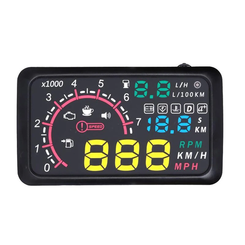 

5.5 Car OBD2 HUD Head Up Display Vehicle Fuel Consumption Speed Warning System
