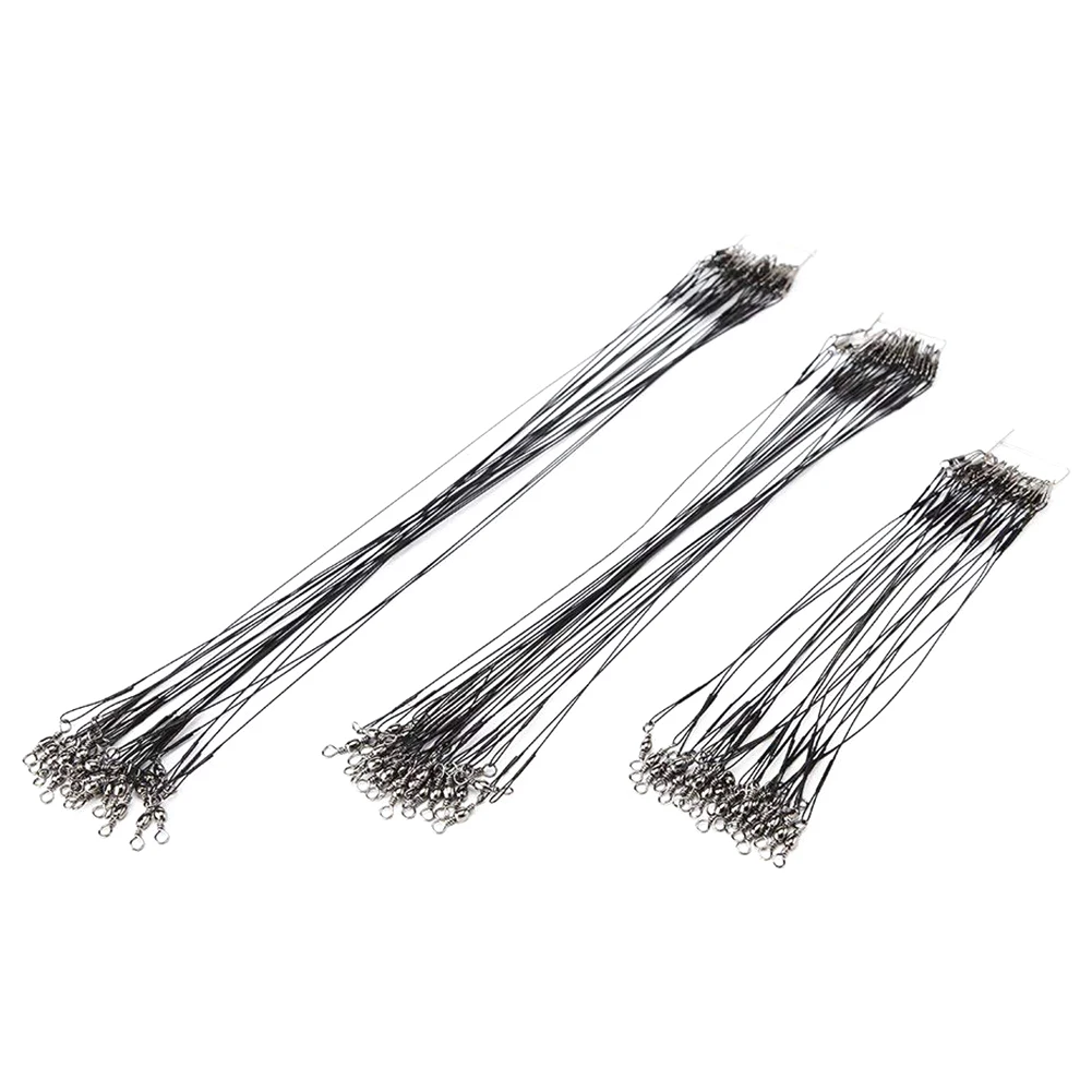 

LGFM-72Pcs Anti-bite Fishing Lure Wire Trace Leader Swivel Stainless Steel Rolling Swivels for Spinning Pike Fishing 15/20/25c