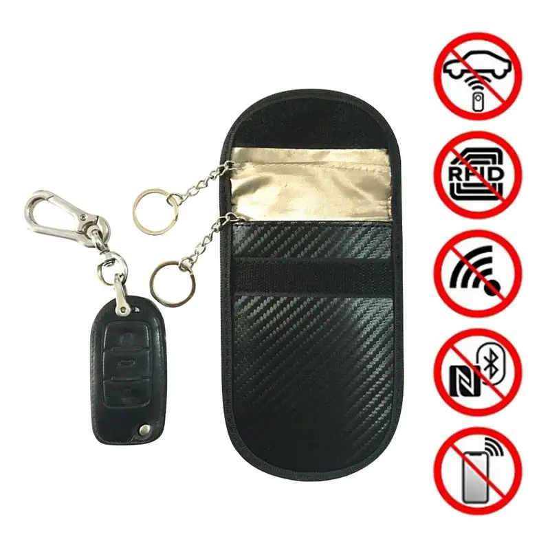 

Car Key Signal Blocker Pouch RFID /WIFI /GSM /LTE /NFC Protect Keyless Remotes Control Entry Fob Guard Signal Blocking Pouch Bag