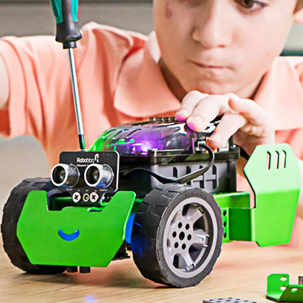 2 In 1 Educational Programming Intelligent Metal Block Robot WiFi APP Remote Control DIY Smart Robot Car Toy For Children Gift