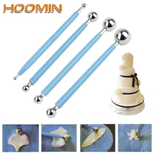 HOOMIN Полимерная глина инструменты формовочный шар Щупы для мангала нержавеющая сталь Sugarcarft помадка комплект для украшения торта кухня интимные аксессуары 4 шт