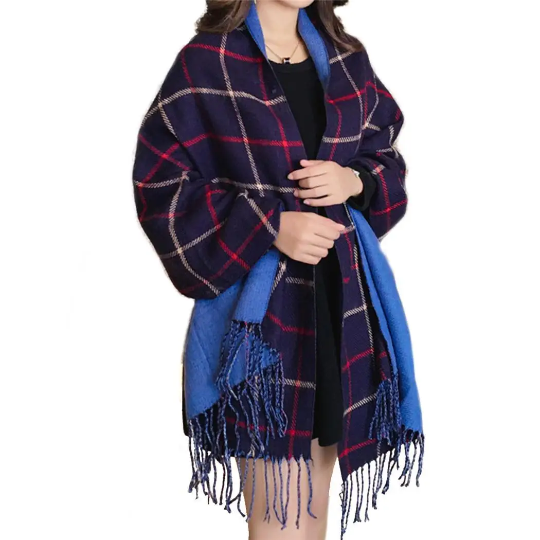Длинный зимний шарф Для женщин для дам кашемировые Для женщин шарф платок платки Femme пашмины платок Шерстяной палантин Глава шеи