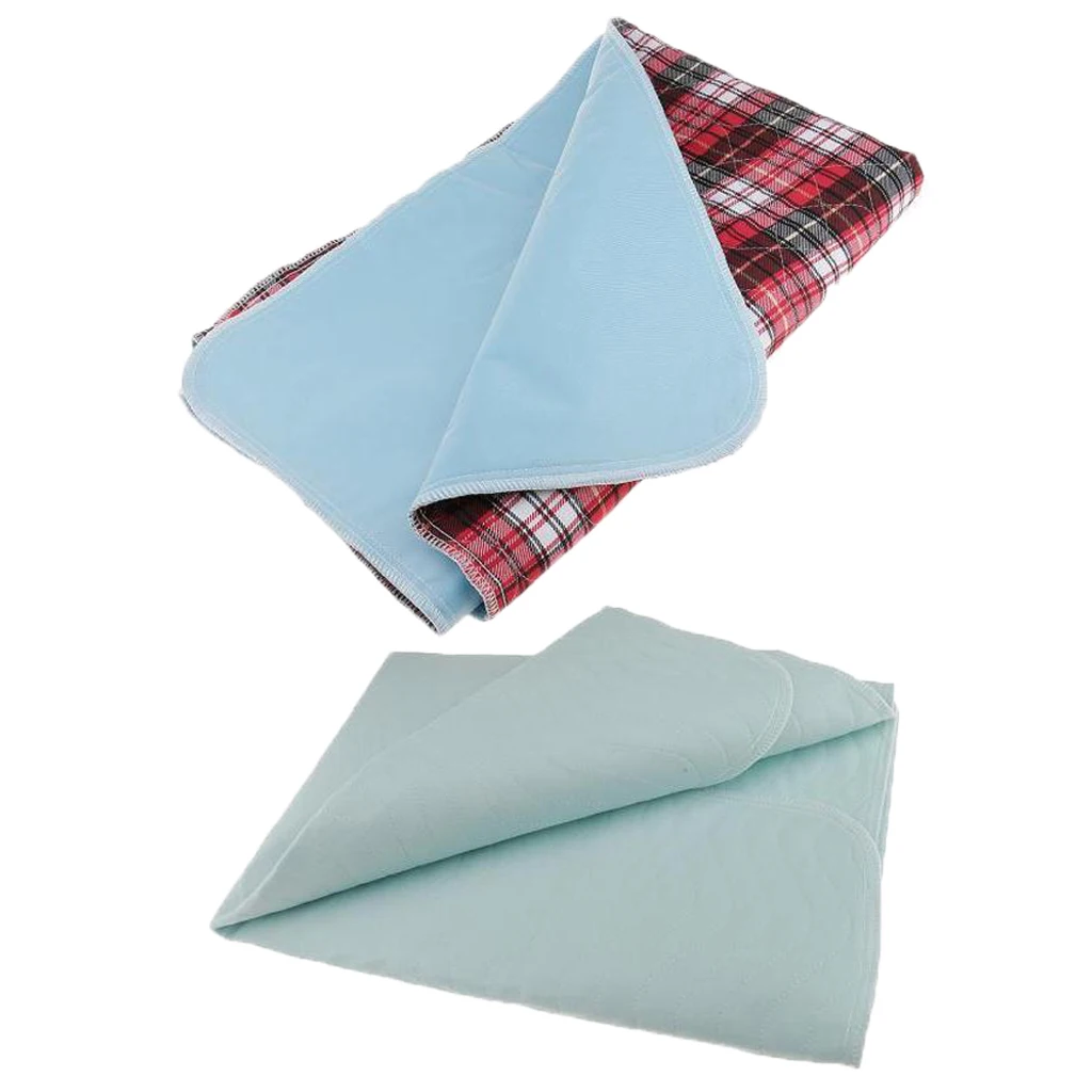 

2 Pieces Washable Reusable Underpad Incontinence Pad Absorbent Sheet 45x60cm