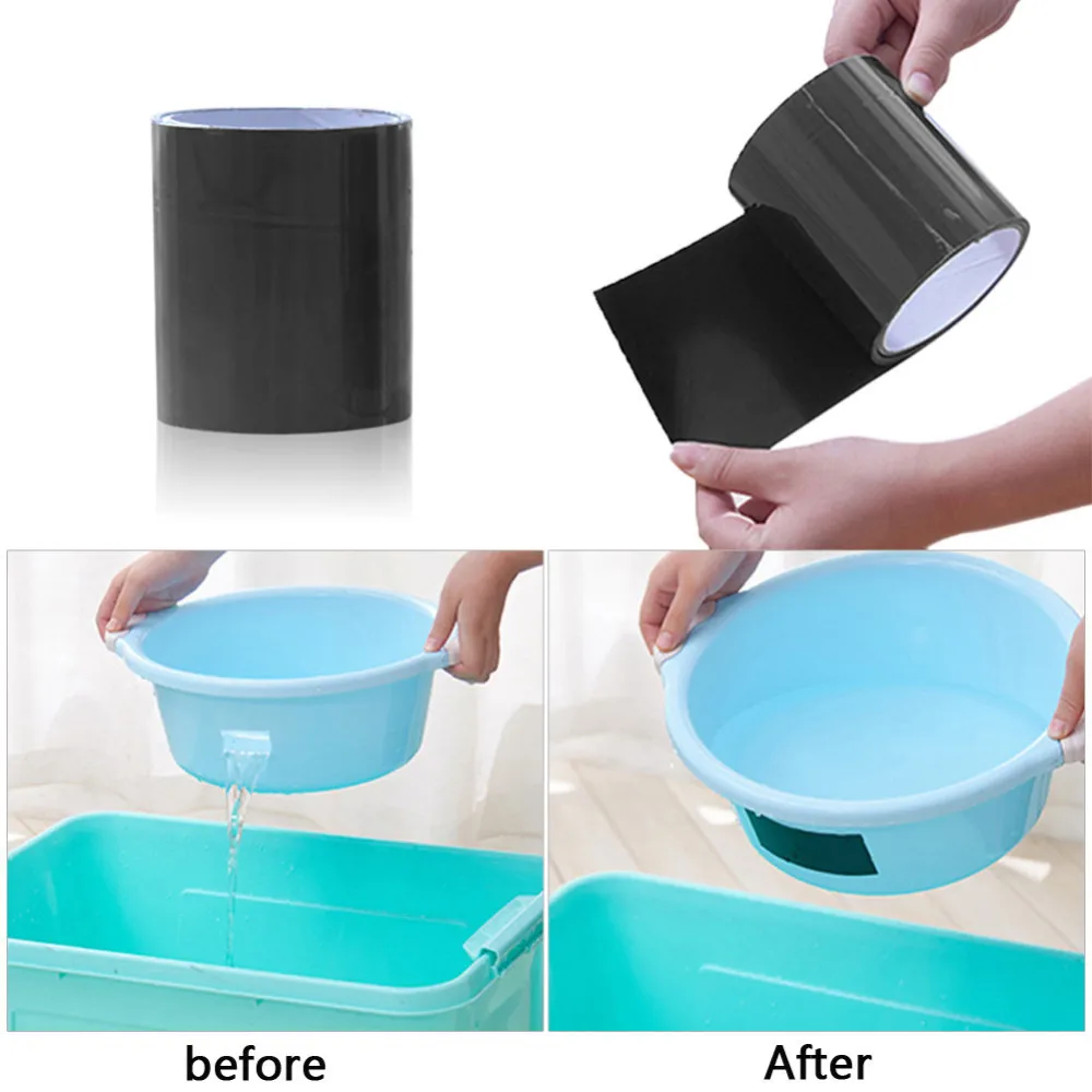 

150x10cm Super Strong Black Waterproof Tape Stop Leaks Seal Repair Tape Performance Self Fiber Fix Tape Fiberfix Adhesive Tape