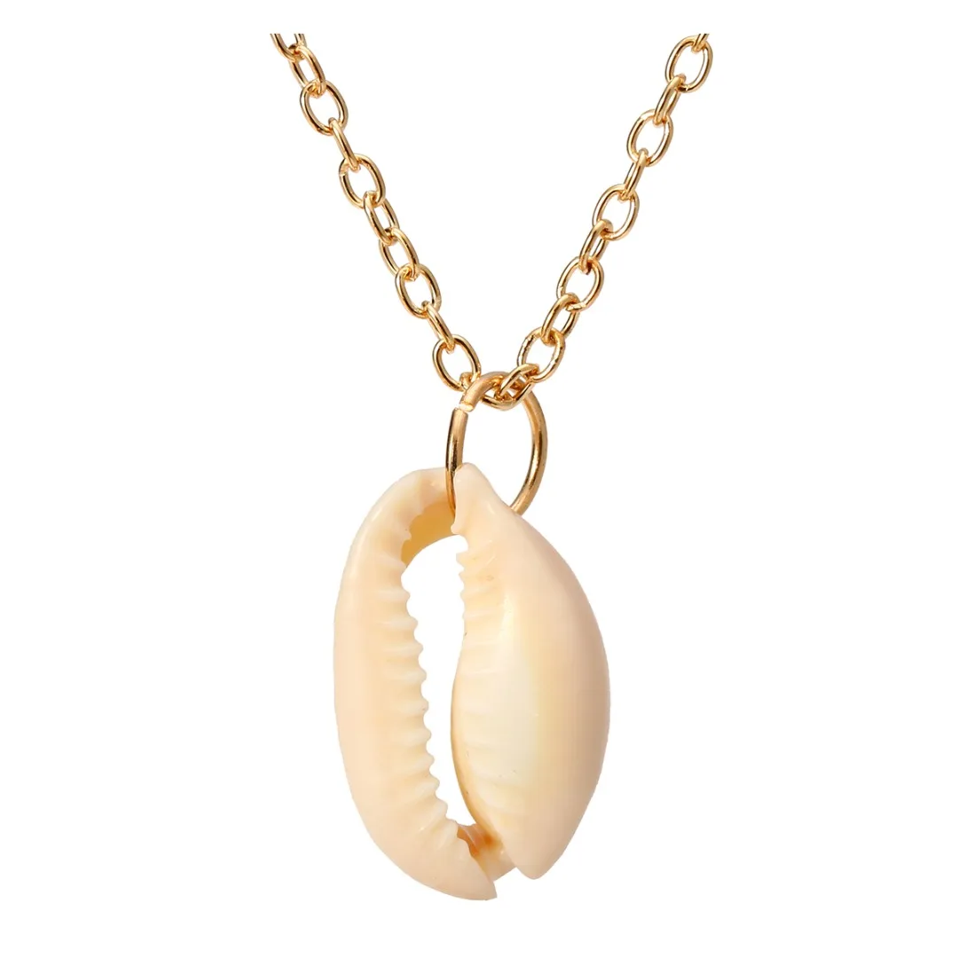 

Summer Sea Beach Cowrie Shell Pendant Necklace Charms Gold Sliver Color Chain Fashion Jewelry Accessories Chic Gifts For Women