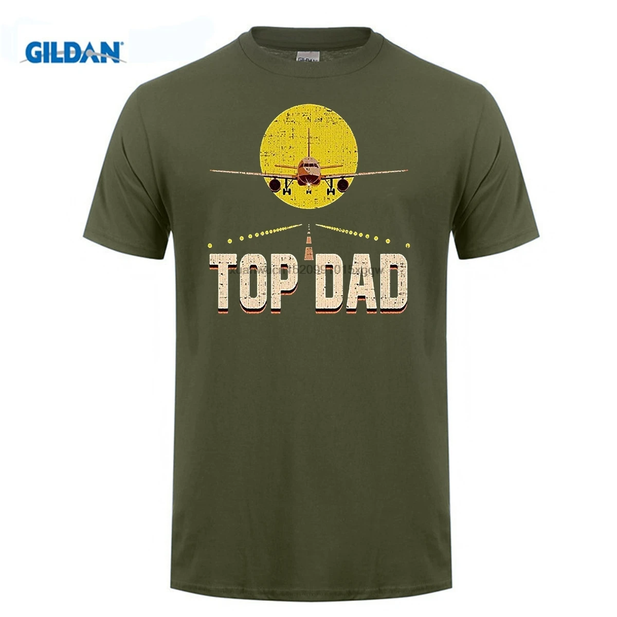 

GILDAN Newest Letter Print Novelty T Shirts Men's Brand Clothing Top Dad For Fathers Day Airplane Pilot Custom Printed Tees