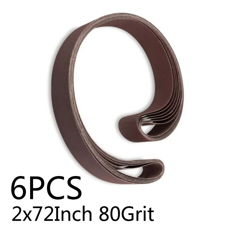 

2x72 Sanding Belts Aluminium Oxide Abrasive For Sander Grinding 80 Grit 6Pcs