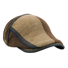 Крутые шляпы для мужчин береты шляпа козырек теплая Лоскутная мужская шапка вязаный козырек зимняя шапка s английский стиль