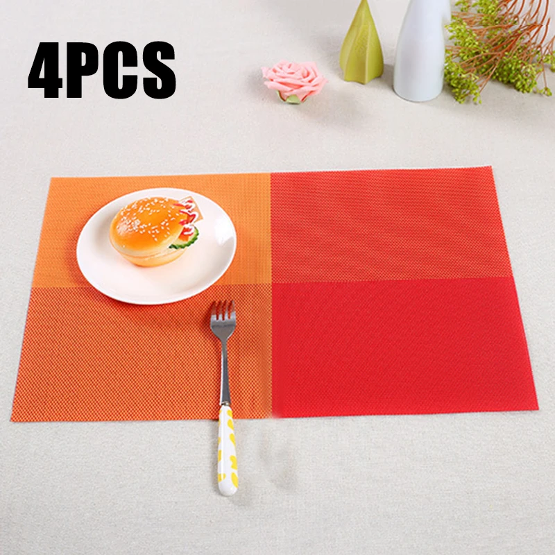 4 قطعة مجموعة طاولة طعام الحصير المفارش PVC مفرش المفارش قابل للغسل مقاومة للحرارة غير زلة