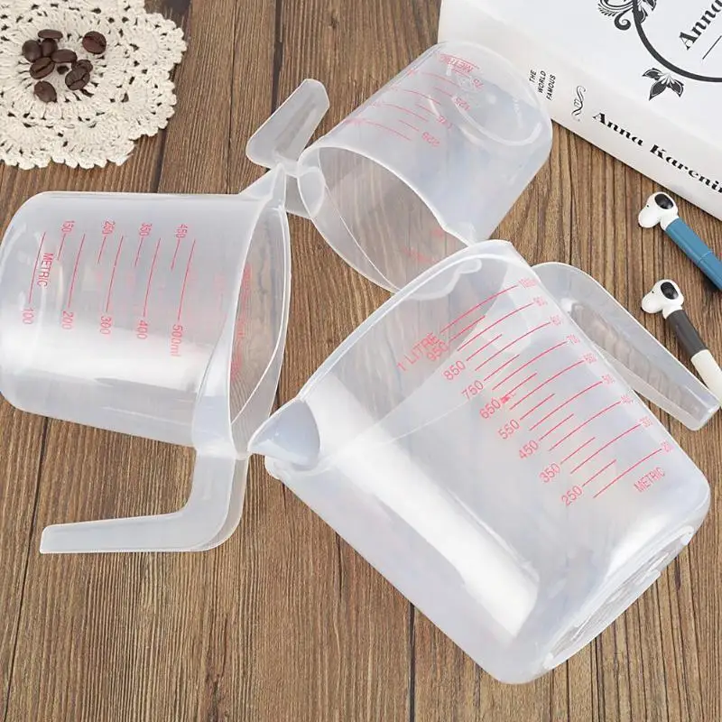 

Reusable 250/500/1000ML Plastic Measuring Cups Jug Pour Spout Container with Scale Kitchen Baking Measuring Tools