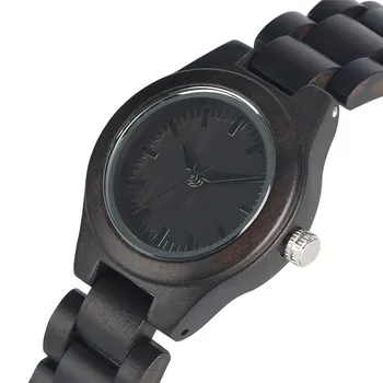 

Casual Ebony Wood Watch Quartz Watch Movement for Women Timekeeper Wood Strap Natural Handmade Elegant Wooden Wrist Watches