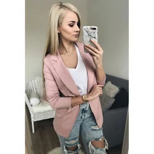 Новая женская одежда, маленький костюм, элегантный простой офисный костюм, Топ с длинным рукавом, Повседневный Кардиган, верхняя одежда, формальный тонкий пиджак