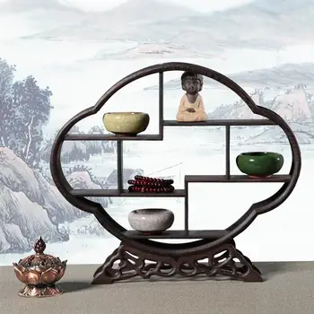 

AUGKUN 1PC Solid Wood Door Frame Material Antique Display Frame Redwood Display Shelf Craft Wood Carving Furniture Home Decor