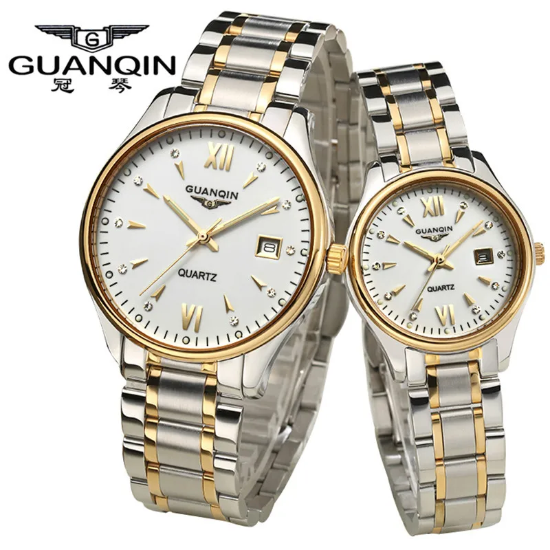

High Quality Luxury Brand Guanqin Watch Sapphire Loves Watches Waterproof Couples Watch Pair Quartzwatches for Couples in Love