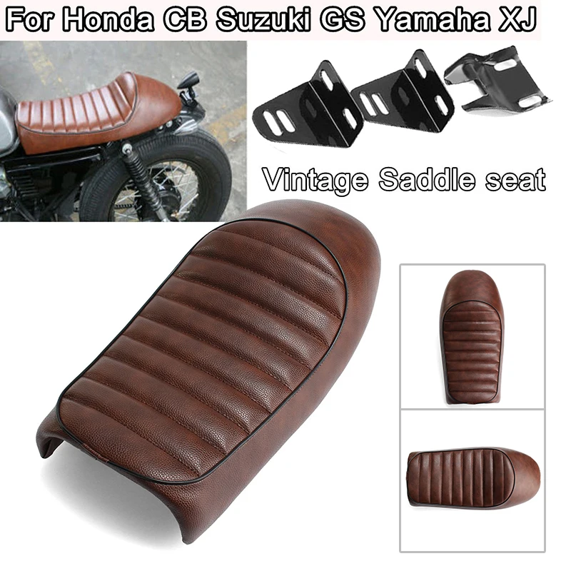 

For Suzuki GS Yamaha XJ Honda CB Brown Hump Cafe Racer Motorcycle Seat Saddle