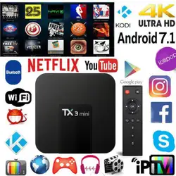 TX3 Mini 4 K ТВ Box 2 Гб 16 GB 64Bit Android 7,1 4 ядра S905W 2,4 ГГц Wi-Fi горячей Декодер каналов кабельного телевидения