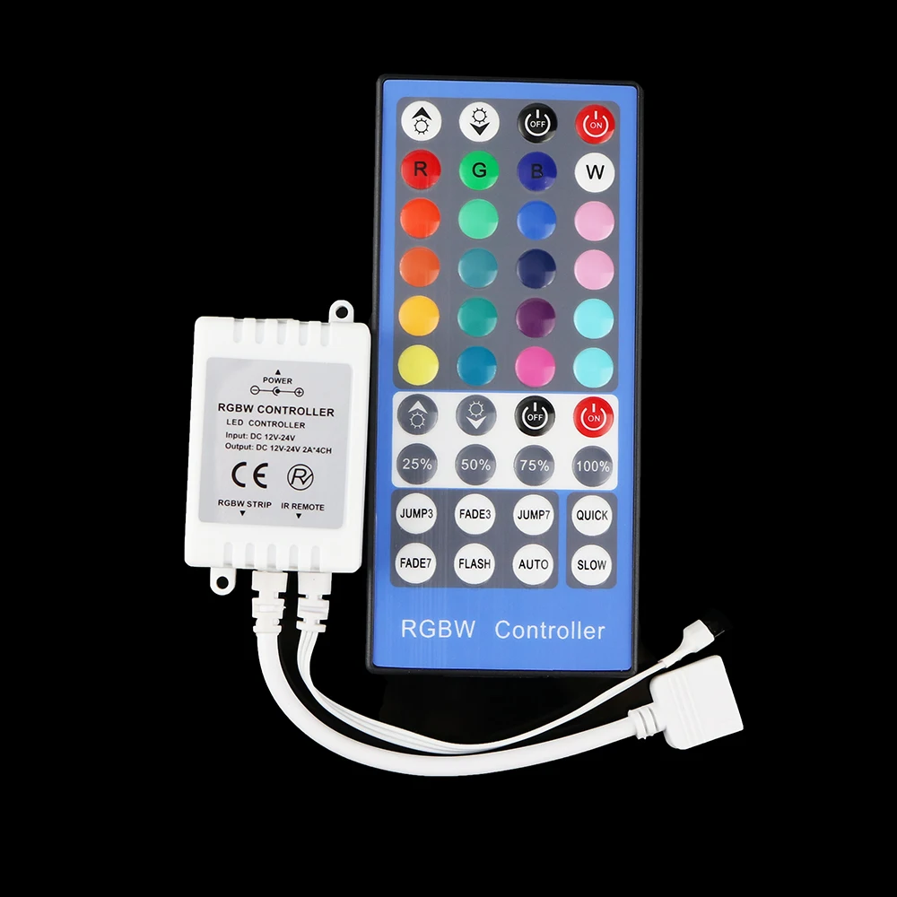 

RGBW Led Controller Dimmer IR Remote Control set DC12 - 24V 40Key For 5050 3528 RGBW Led Flexible Strip 2A*4CH common anode HQ