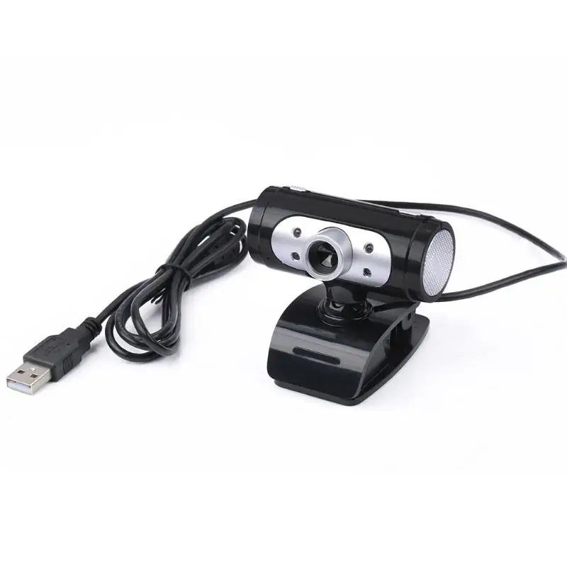 

High Definition 1280*720 720p Pixel 4 LED HD Webcams Web Cam Camera With Night Lights Webcam Mic Clip-on For Computer