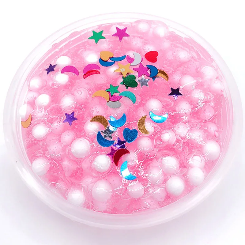 

60ml Rainbow Fluffy Slime Crunchy Foam Beads Kids Gift Office Antistress Toy Slimes Relax Plasticine lizun Toys for Children New