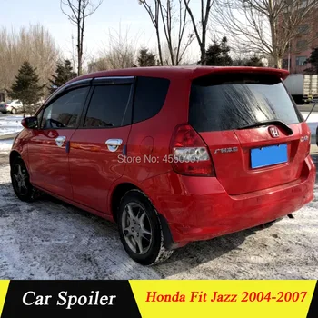 

UBUYUWANT ABS Plastic Unpaint Exterior Rear Spoiler Tail Trunk Boot Wing Decoration Car Styling For Honda Fit 2004-2007