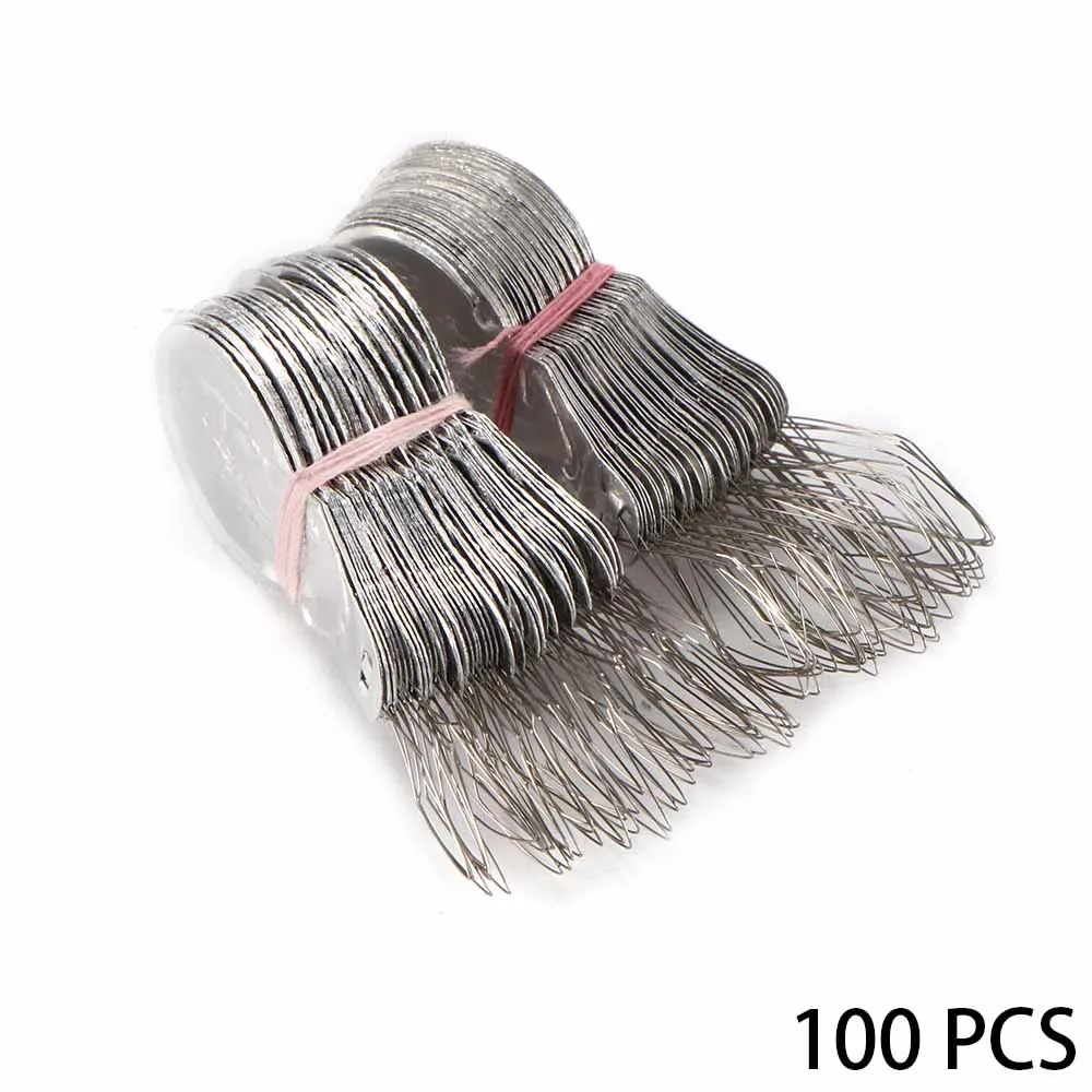 

100Pcs Stitch Insertion Accessories Needle Threader Aluminium Sew Thread Accessory For Hand Sewing Machines Leather Craft Supply