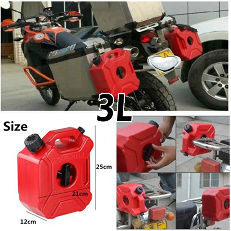 

3L Red Mount Motorcycle Gas Diesel Petrol Fuel Container Oil Tank Safety Gasoline Fuel-jugs For Car Motorcycle Accessories