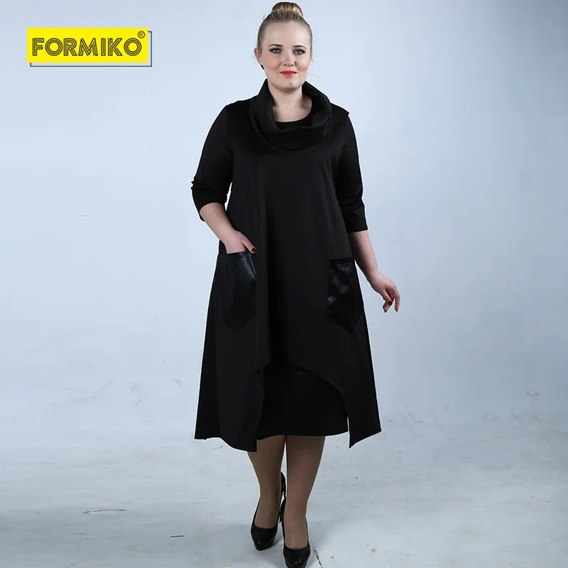 Formiko Новинка 2019 Уникальное платье больших размеров. Повседневное свободное