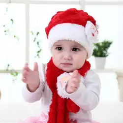 Зимняя теплая шапка для младенца Для мальчиков и девочек рождественские шапки реквизит для фотографии новорожденных плюшевая детская